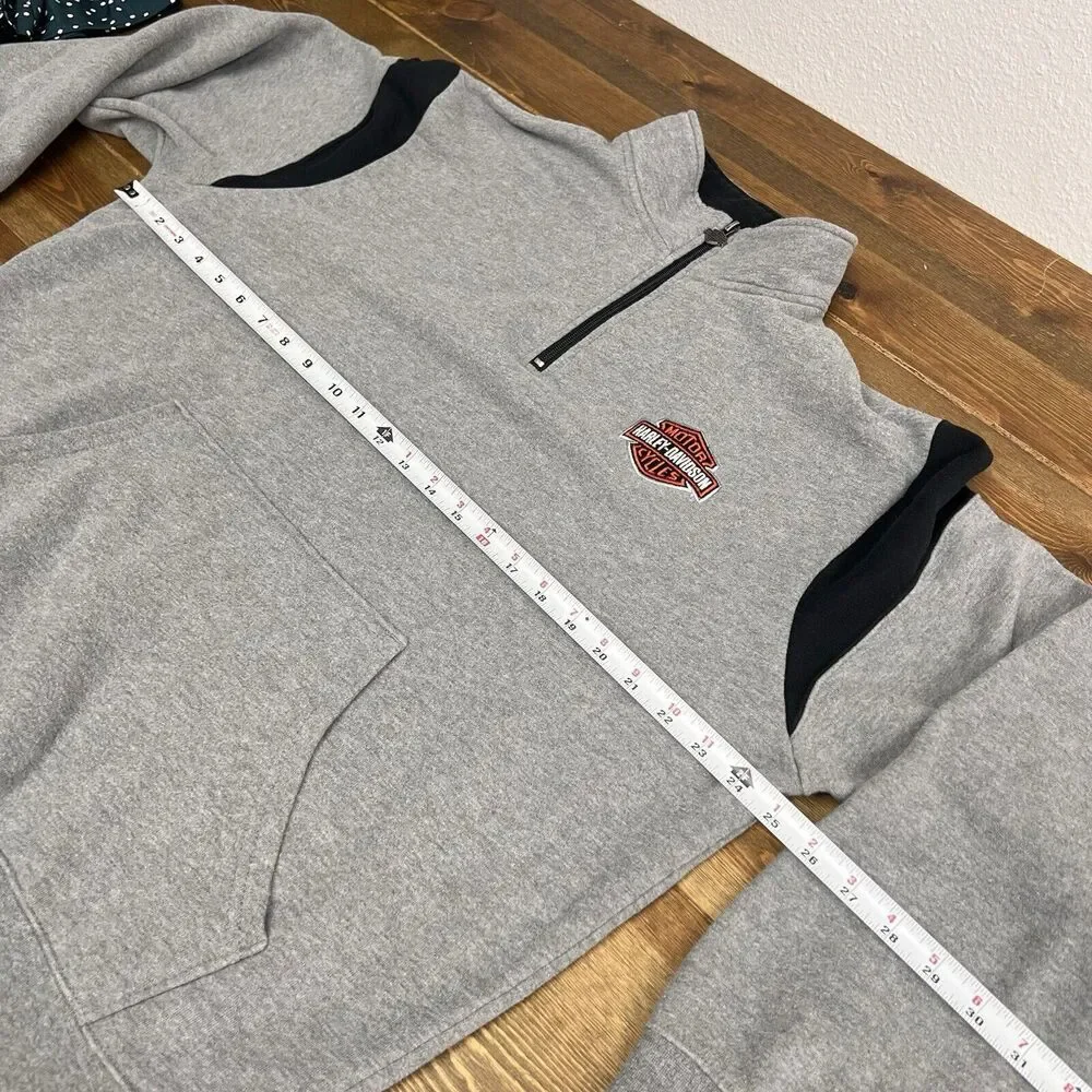 Harley Davidson Baldwin Park Calif Women's‎ Quarter-Zip Gray Large Sweatshirt - Picture 3 of 6